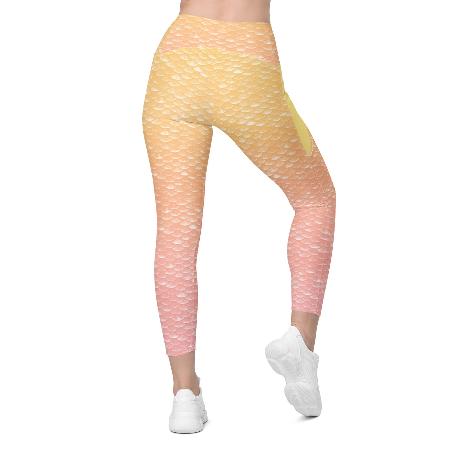 Merbabe Mermaid Crossover Pocket Leggings (Lemonade)
