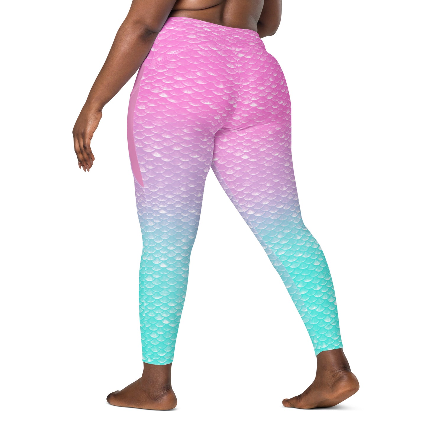 Merbabe Mermaid Crossover Pocket Leggings (Parrotfish)