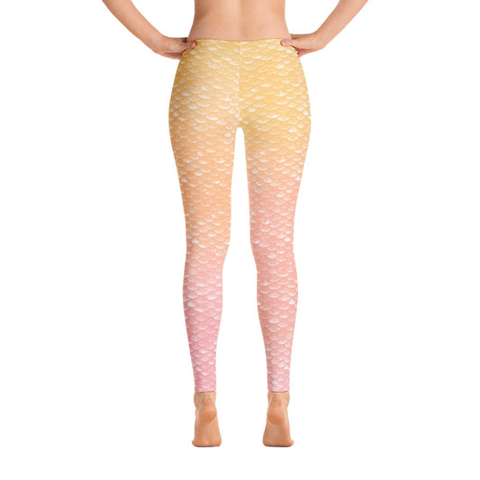 Merbabe Mermaid Yoga Leggings (Lemonade)