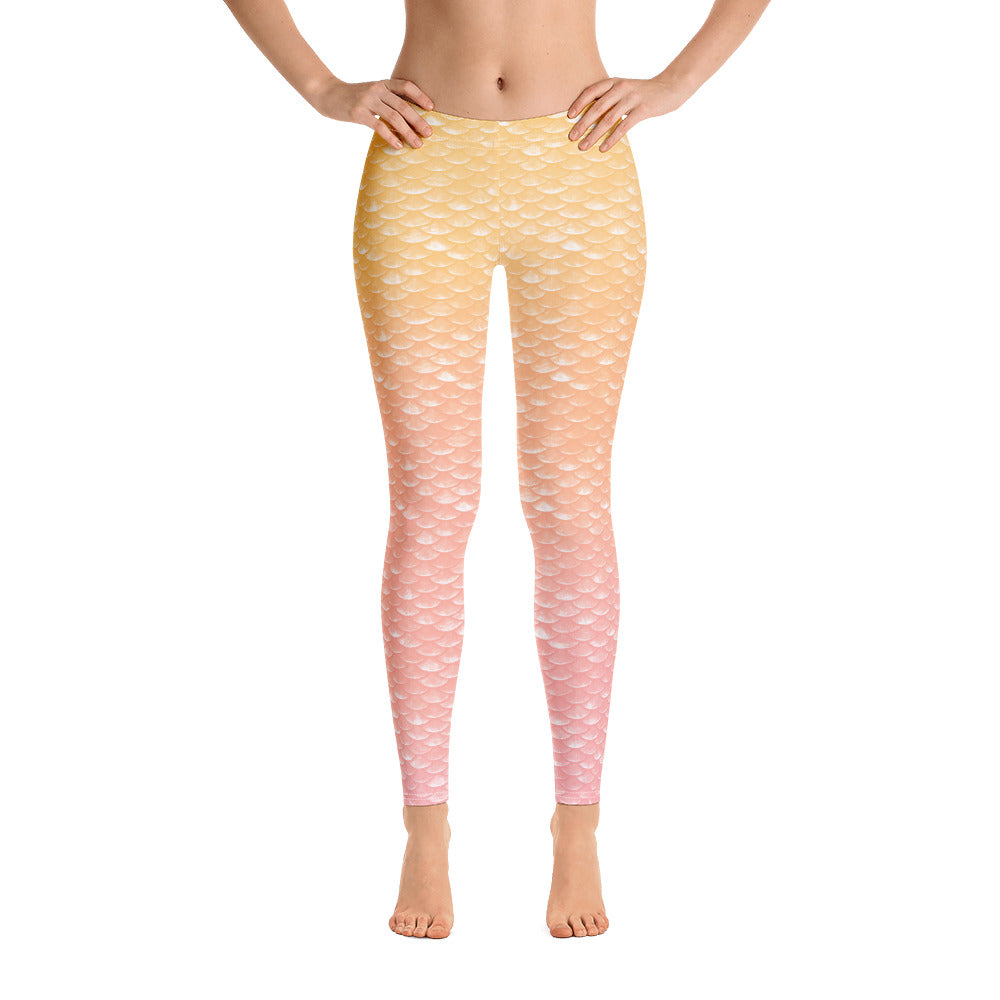 Merbabe Mermaid Yoga Leggings (Lemonade)