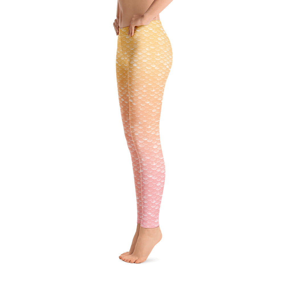 Merbabe Mermaid Yoga Leggings (Lemonade)