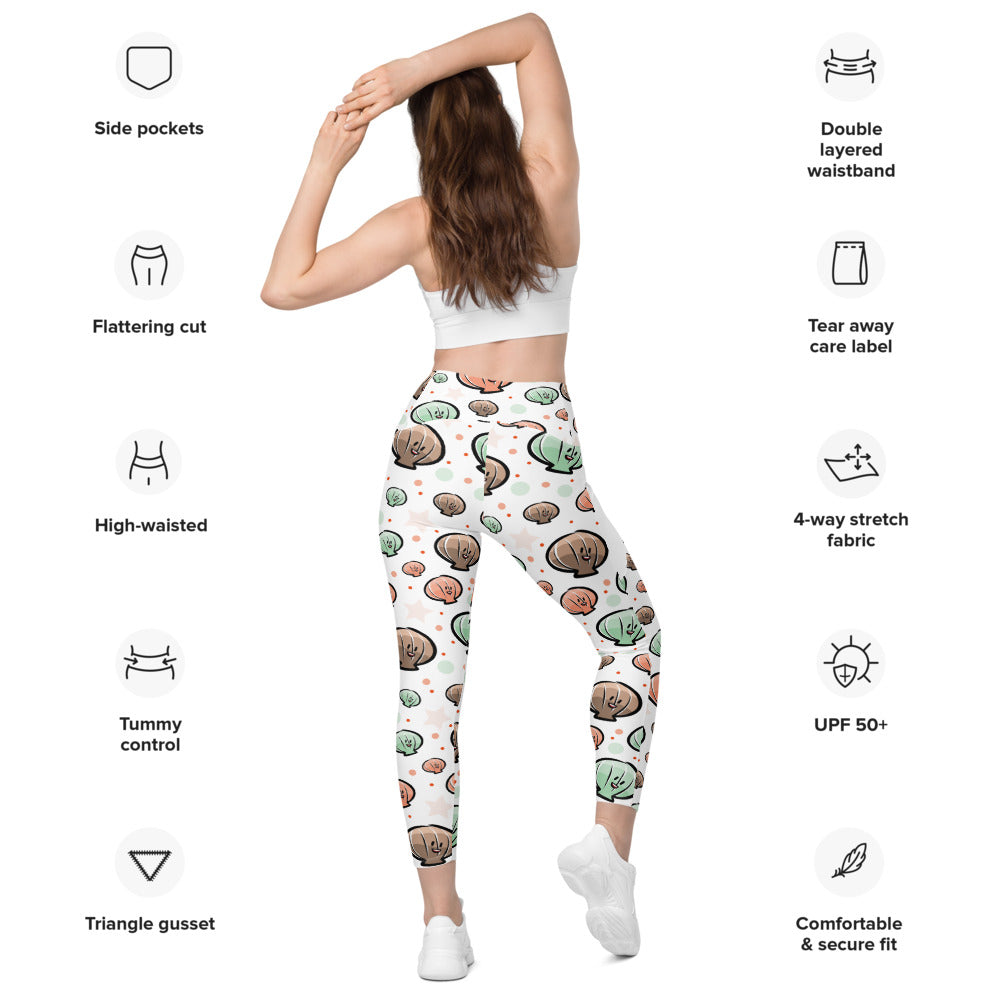 Save the Spat - Ollie Oyster High Waisted Leggings w/Pockets