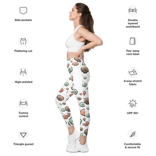 Save the Spat - Ollie Oyster High Waisted Leggings w/Pockets