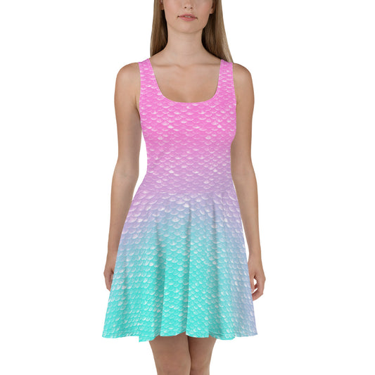 Merbabe Mermaid Skater Dress (Parrotfish)