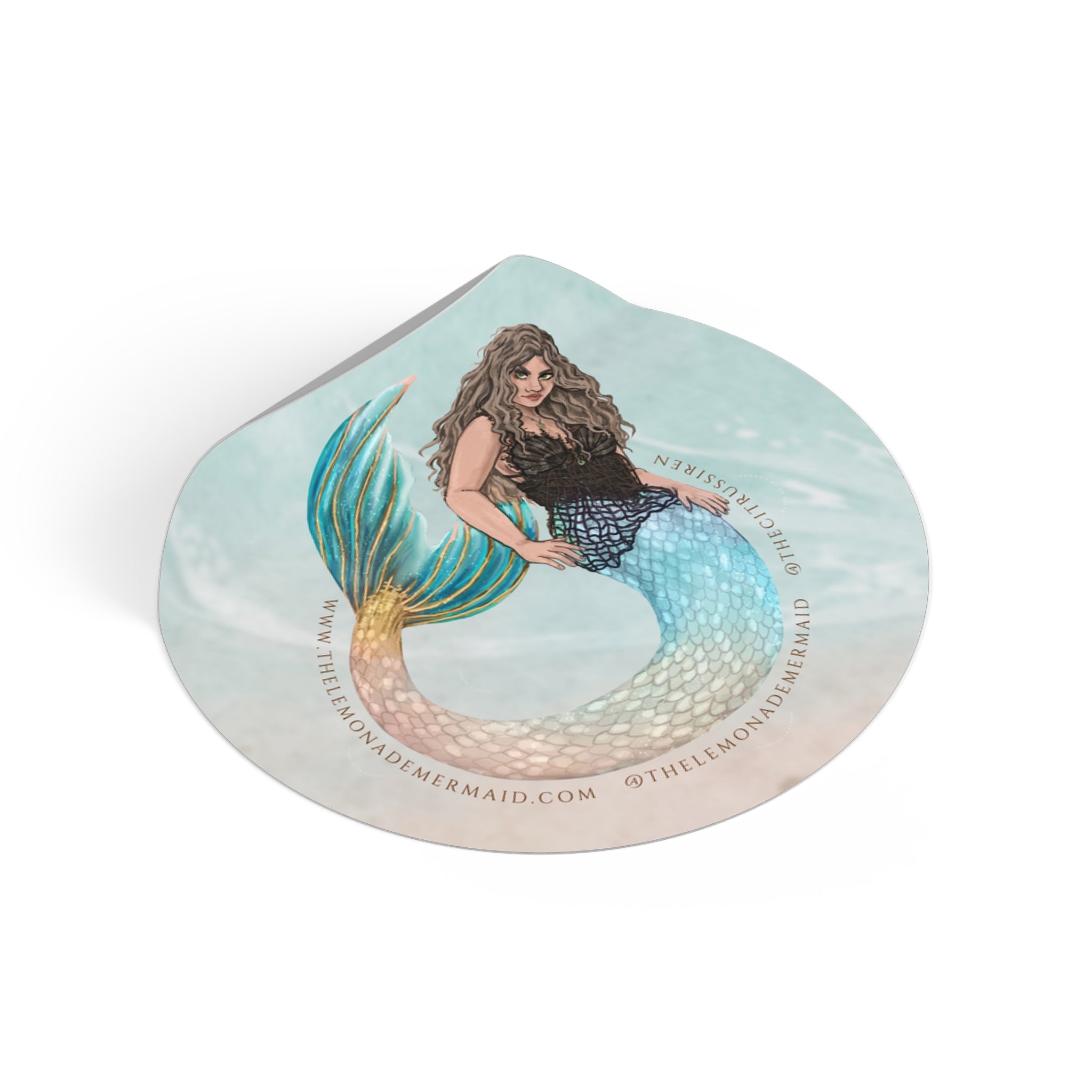 "The Lemonade Mermaid" Round Vinyl Stickers