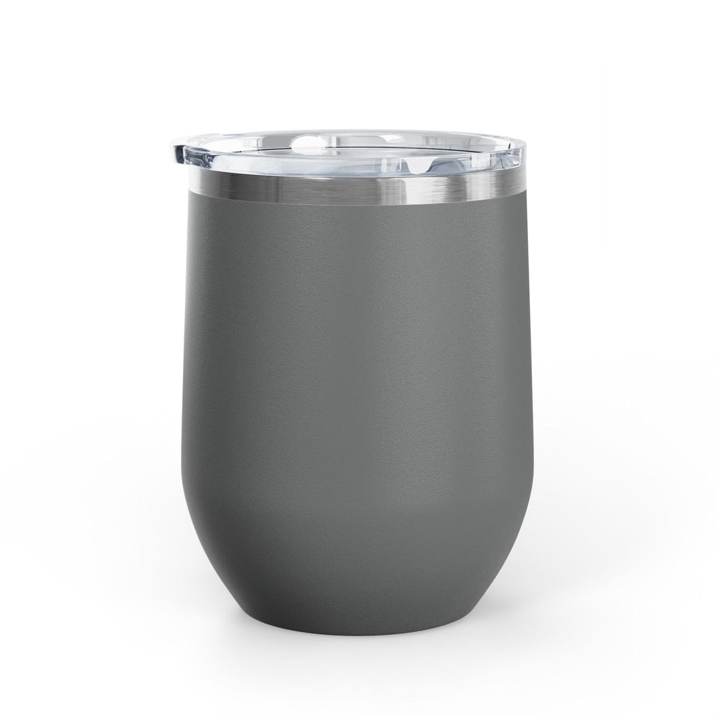 The Mermaid Squad 12oz wine tumbler in iron gray, back view