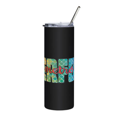 O-fish-al "Metro Merfolk" Skinny Tumbler with Reusable Straw, 20oz