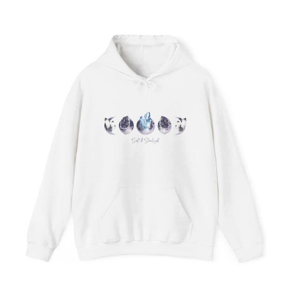 Salt & Starlight hooded sweatshirt in white, front view