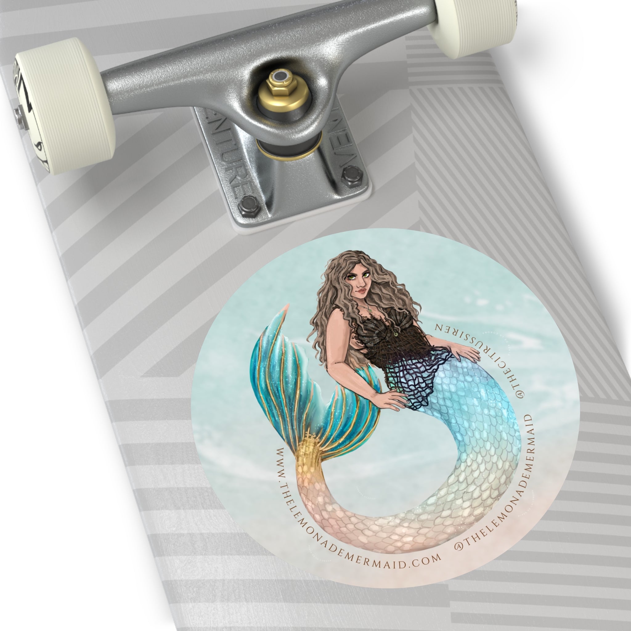 "The Lemonade Mermaid" Round Vinyl Stickers