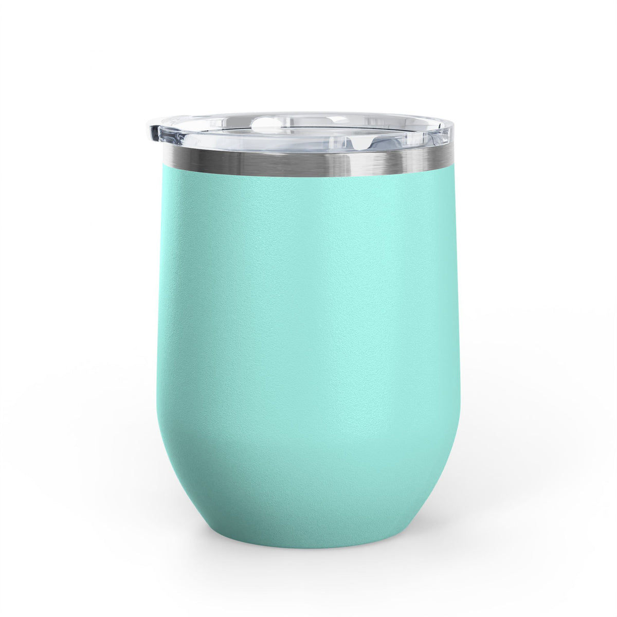 The Mermaid Squad 12oz wine tumbler in teal, back view
