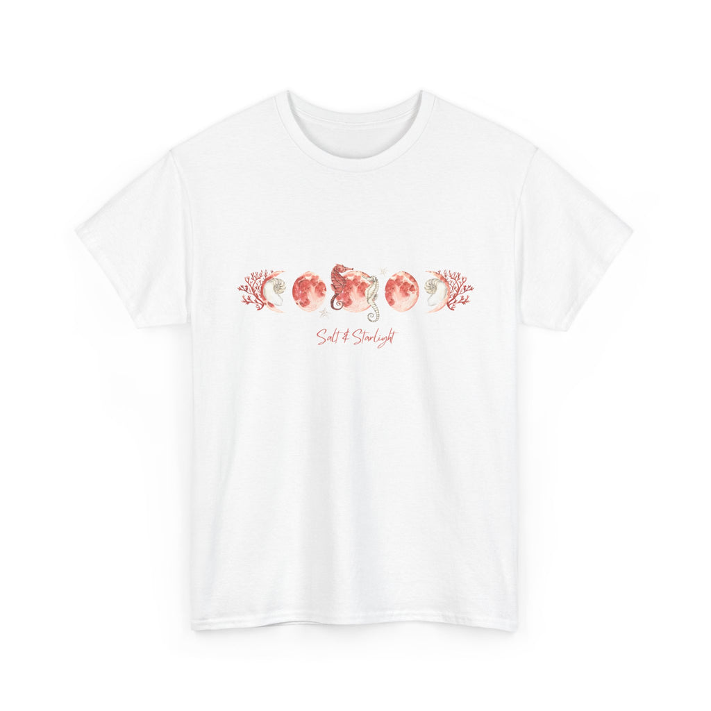 Salt & Starlight heavy cotton tee in white, front view