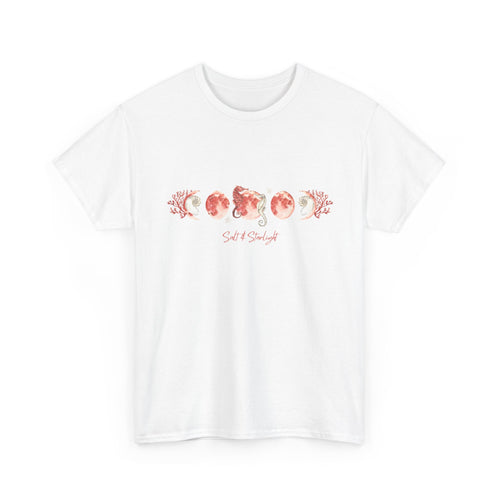 Salt & Starlight heavy cotton tee in white, front view
