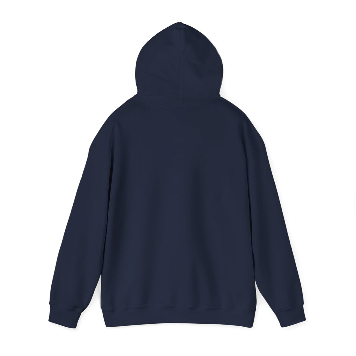 Salt & Starlight hooded sweatshirt in navy, back view with hood up
