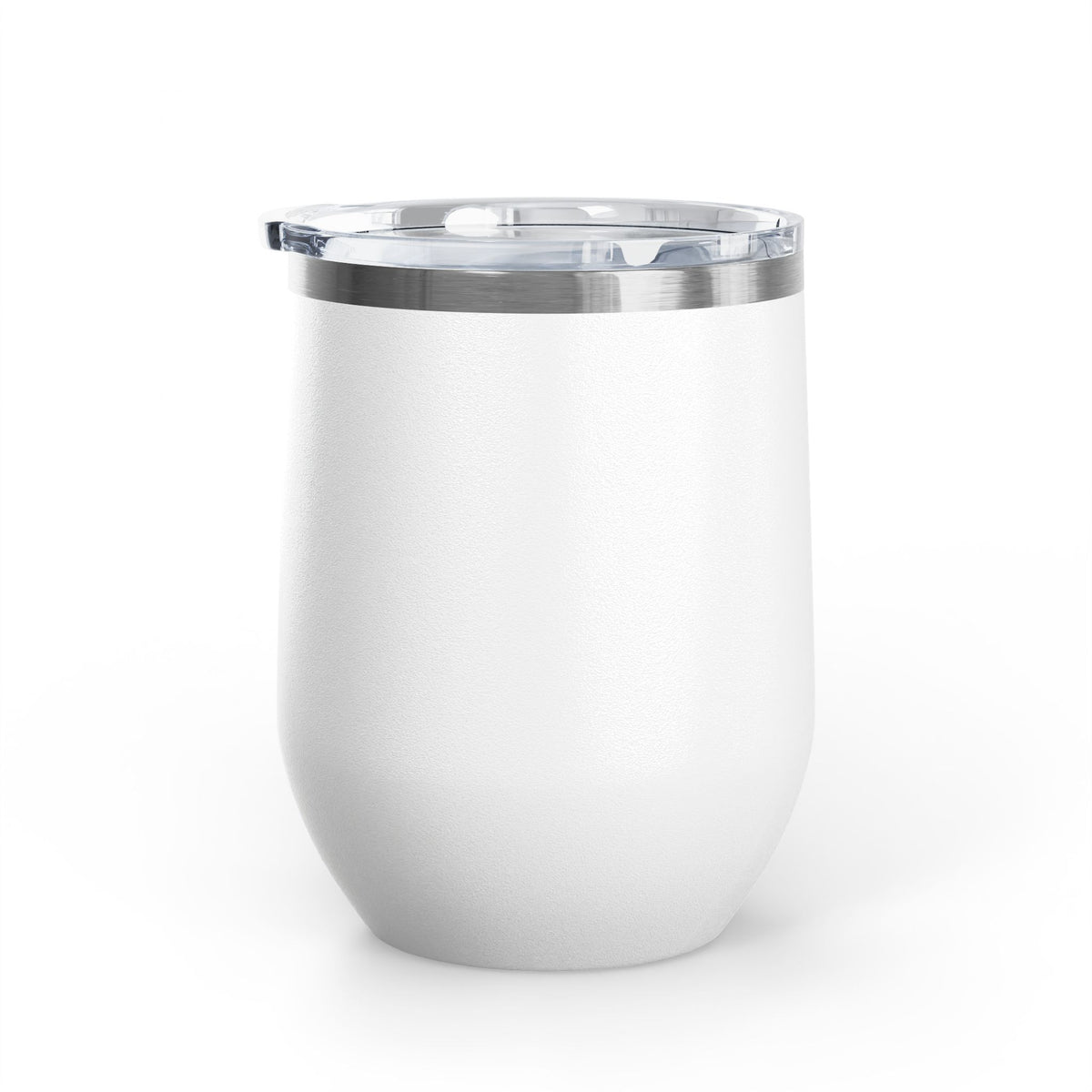 The Mermaid Squad 12oz wine tumbler in white, back view
