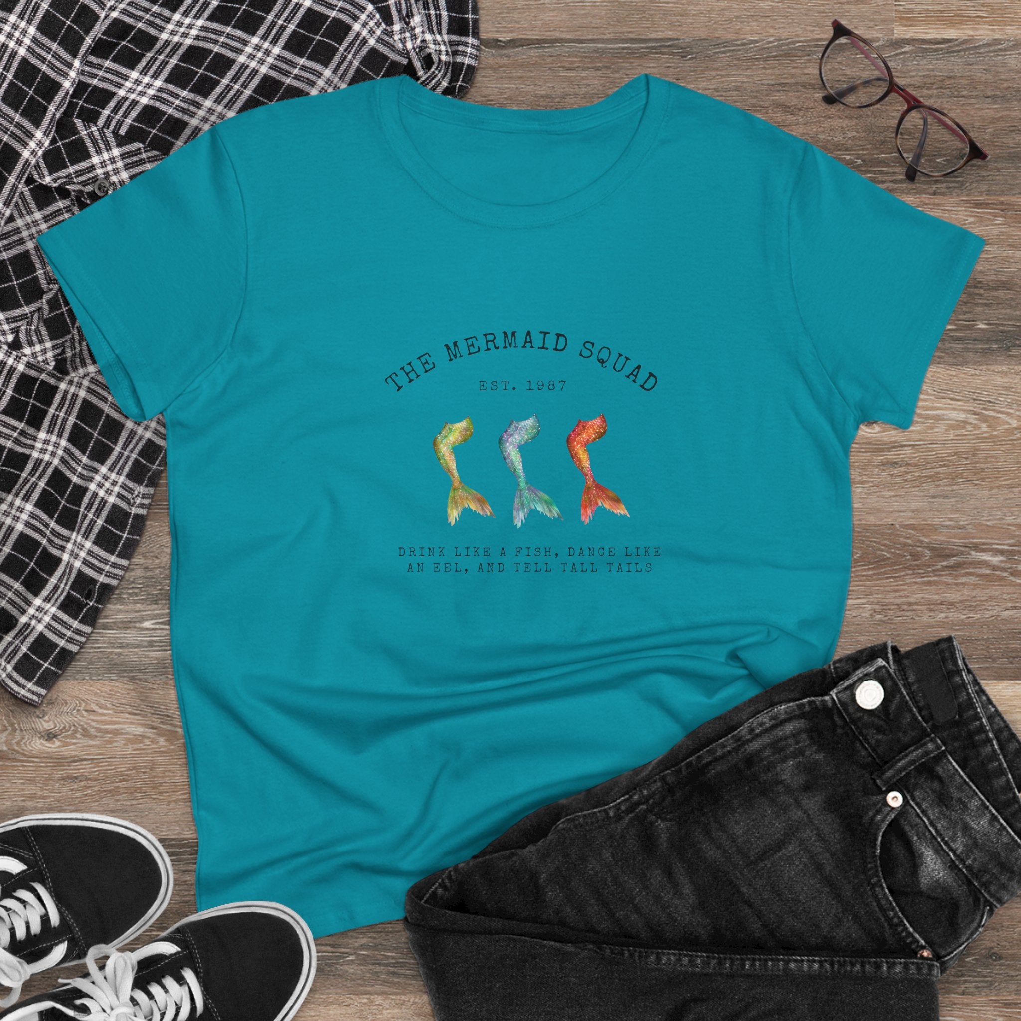 "The Mermaid Squad" Semi-Fitted Graphic Tee (2 colors)