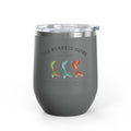 The Mermaid Squad 12oz wine tumbler in iron gray, front view