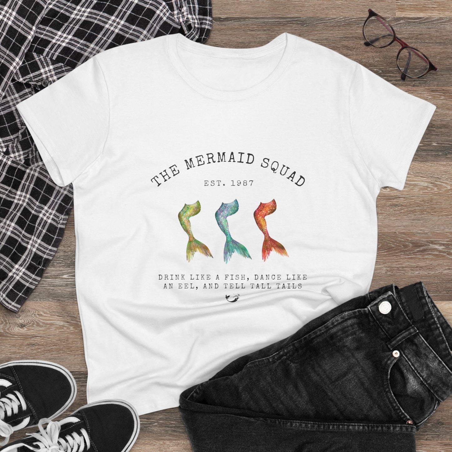 "The Mermaid Squad" Semi-Fitted Graphic Tee (2 colors)