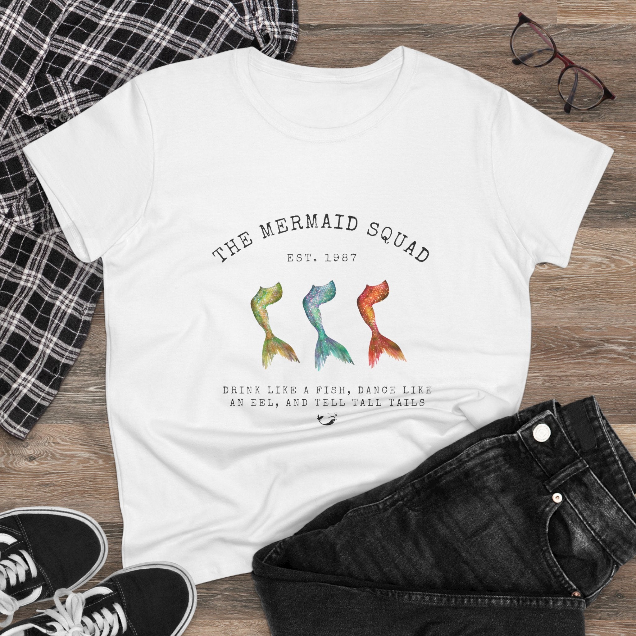 "The Mermaid Squad" Semi-Fitted Graphic Tee (2 colors)