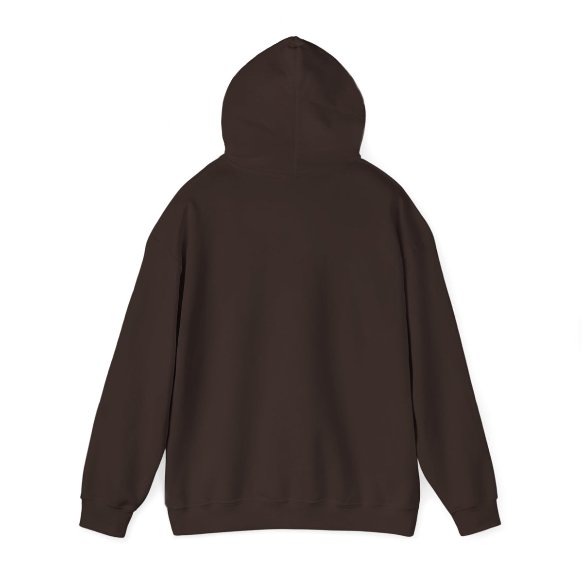 Salt & Starlight hooded sweatshirt in dark chocolate, back view with hood up