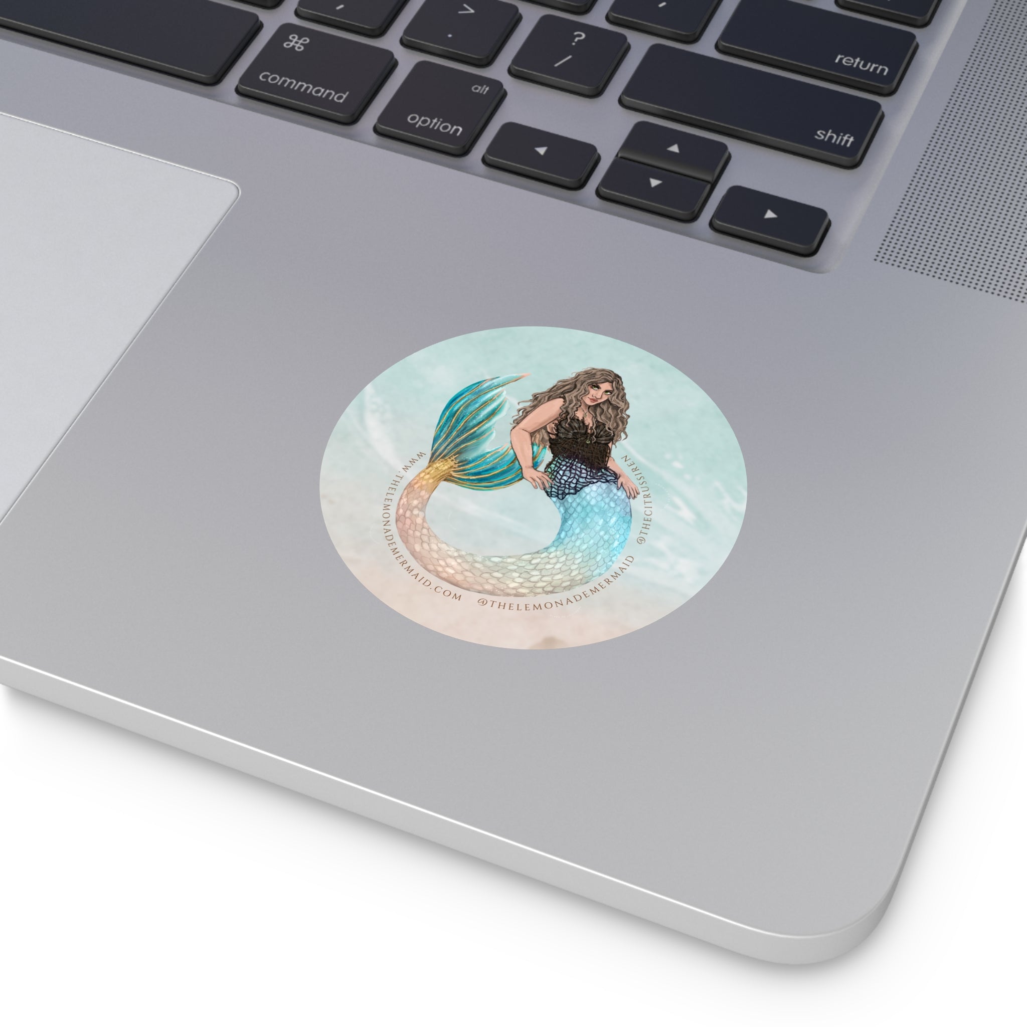 "The Lemonade Mermaid" Round Vinyl Stickers