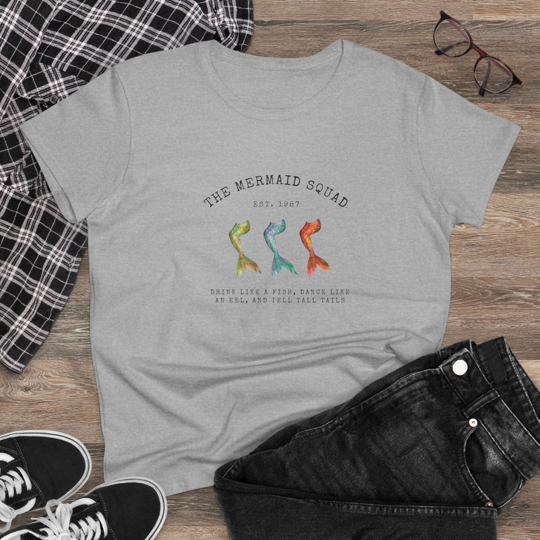 "The Mermaid Squad" Semi-Fitted Graphic Tee (2 colors)