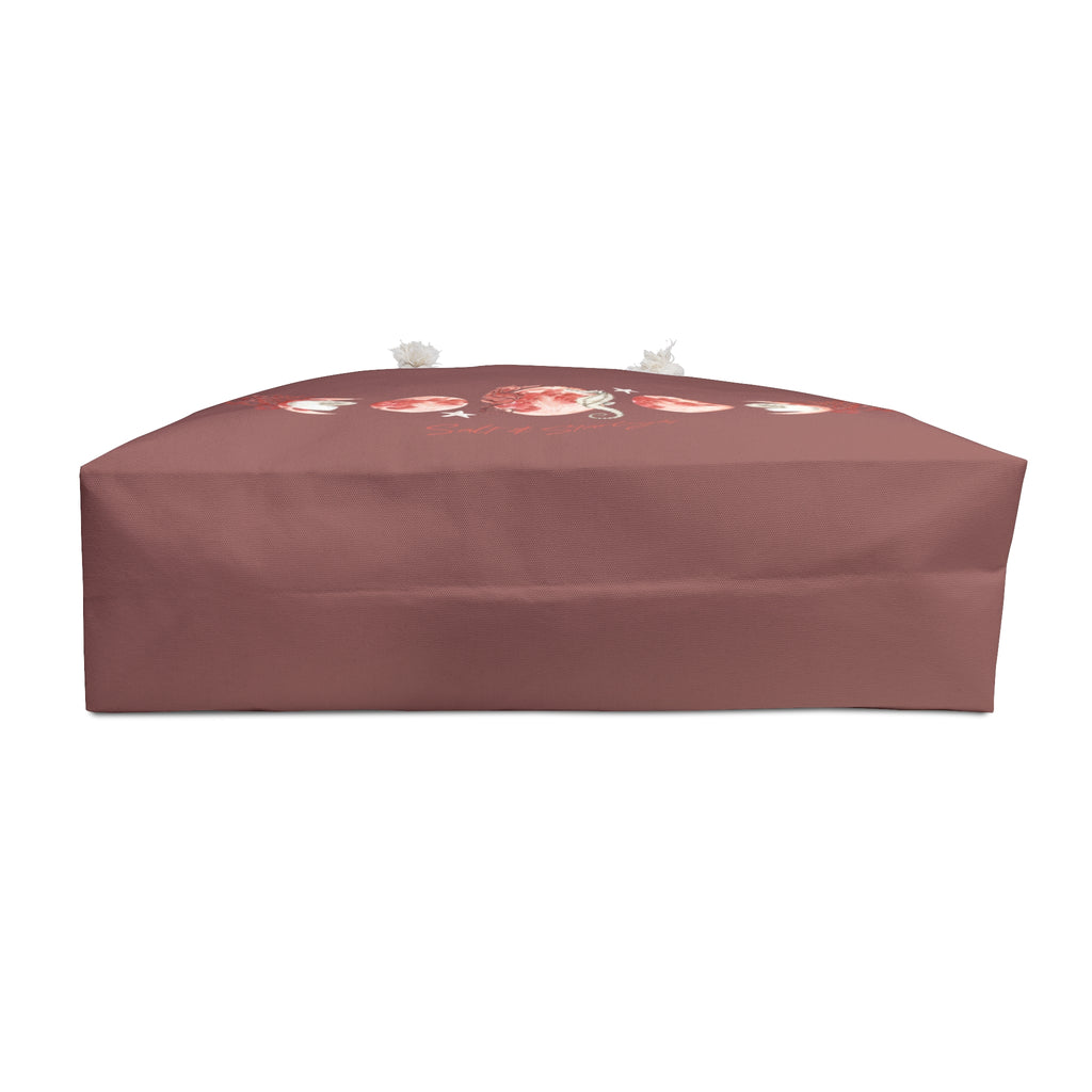 Salt & Starlight oversized weekender bag in dusty rose, bottom view