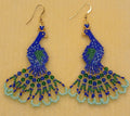Blue and green peacock earrings - Lemonade Mermaid