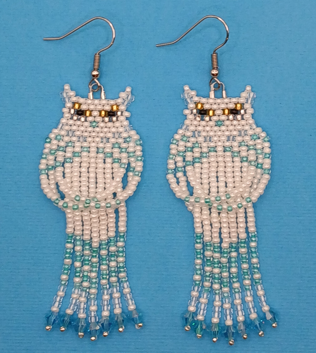 Owl earrings with fringe - Lemonade Mermaid