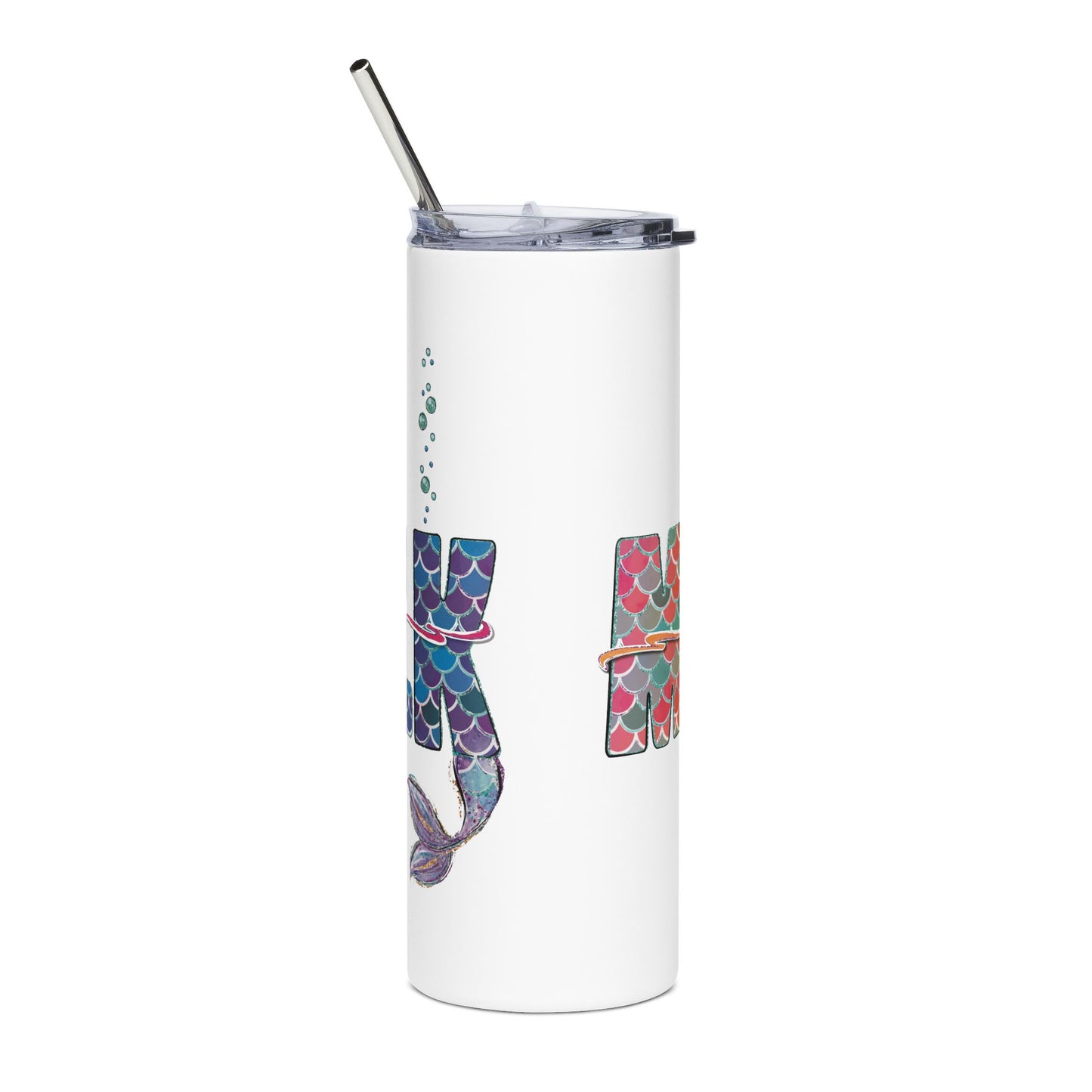 O-fish-al "Metro Merfolk" Skinny Tumbler with Reusable Straw, 20oz