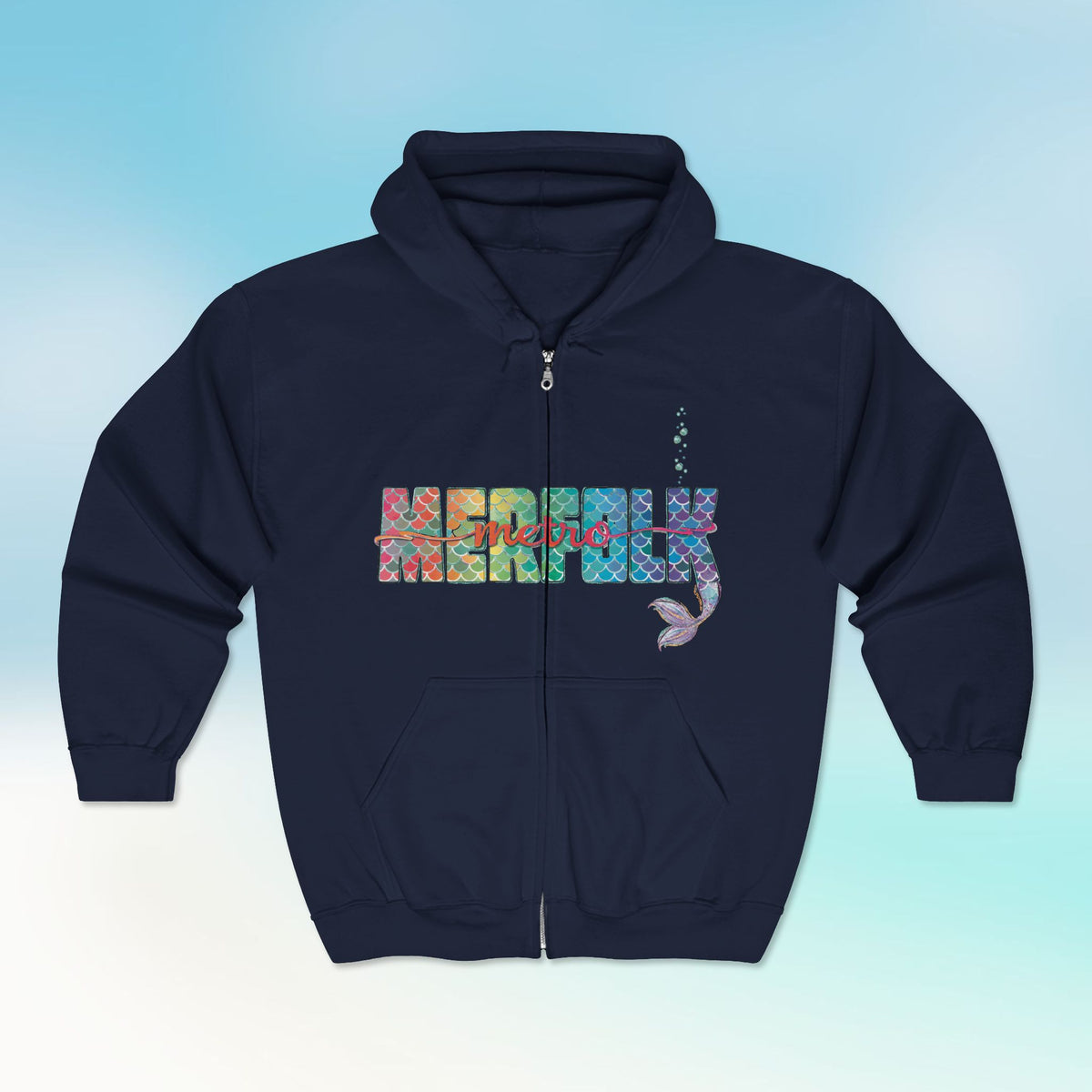 O-fish-al "Metro Merfolk" Unisex Zip Hoodie