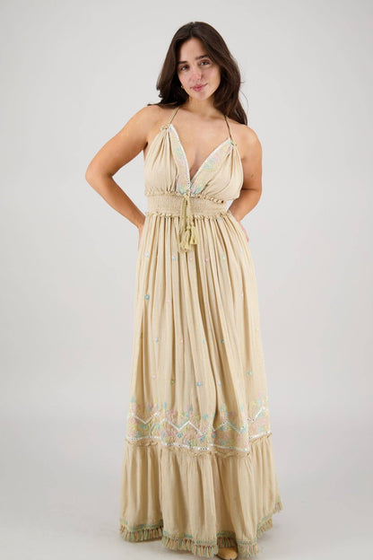 Boho Beachy Long Tassel Dress