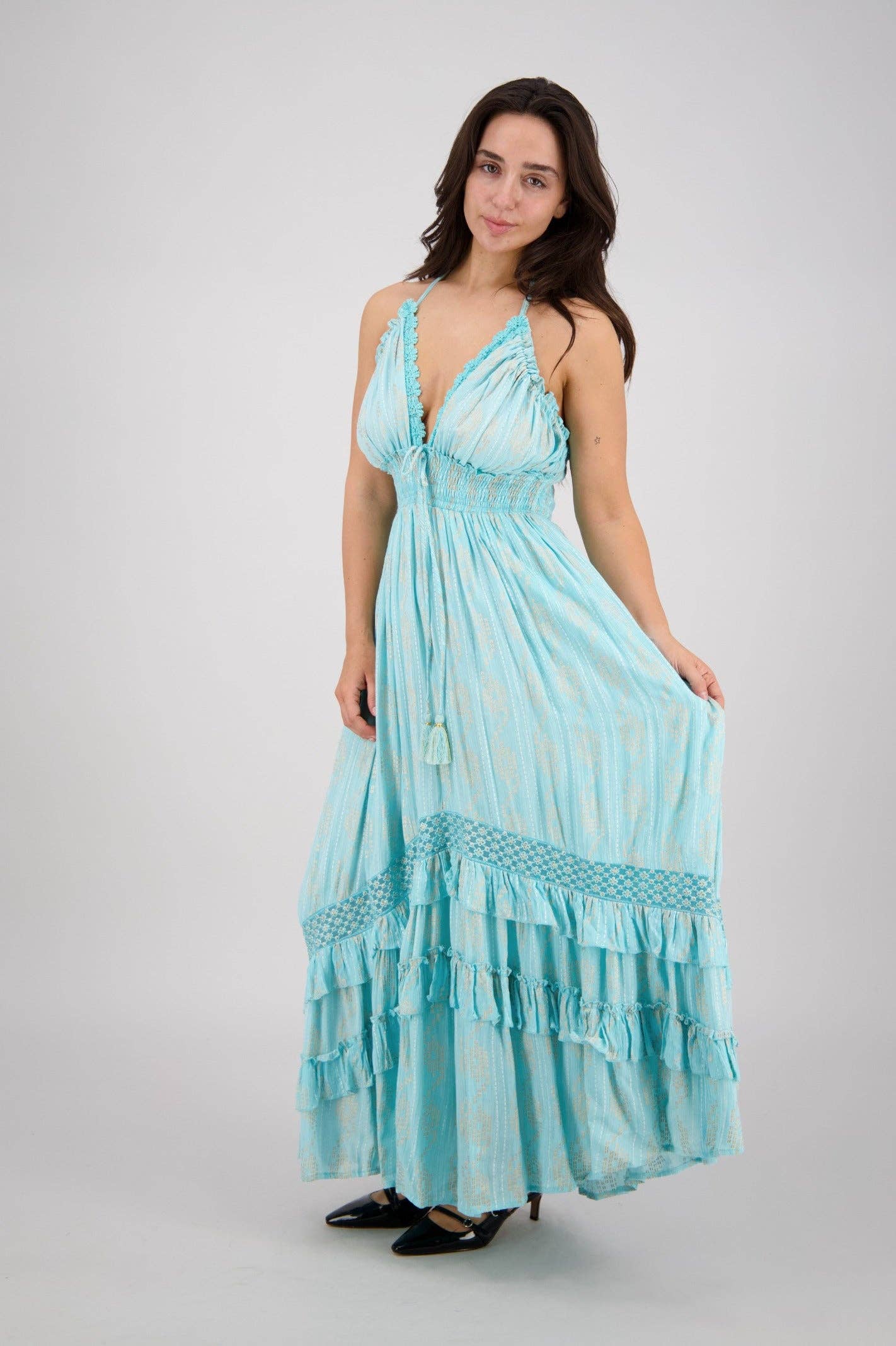 Halter Tiered Maxi Dress