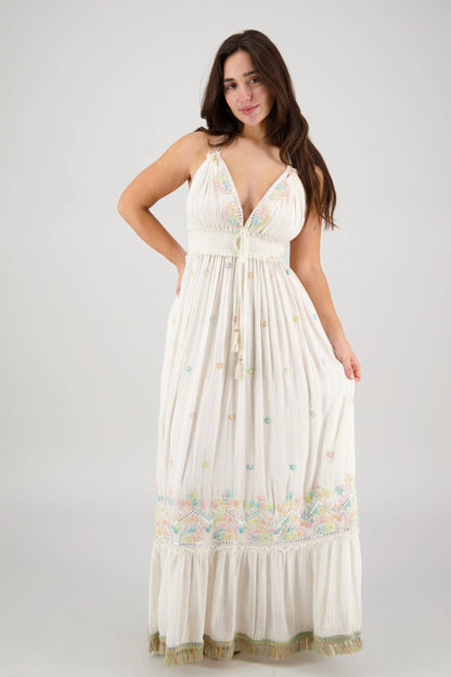 Boho Beachy Long Tassel Dress