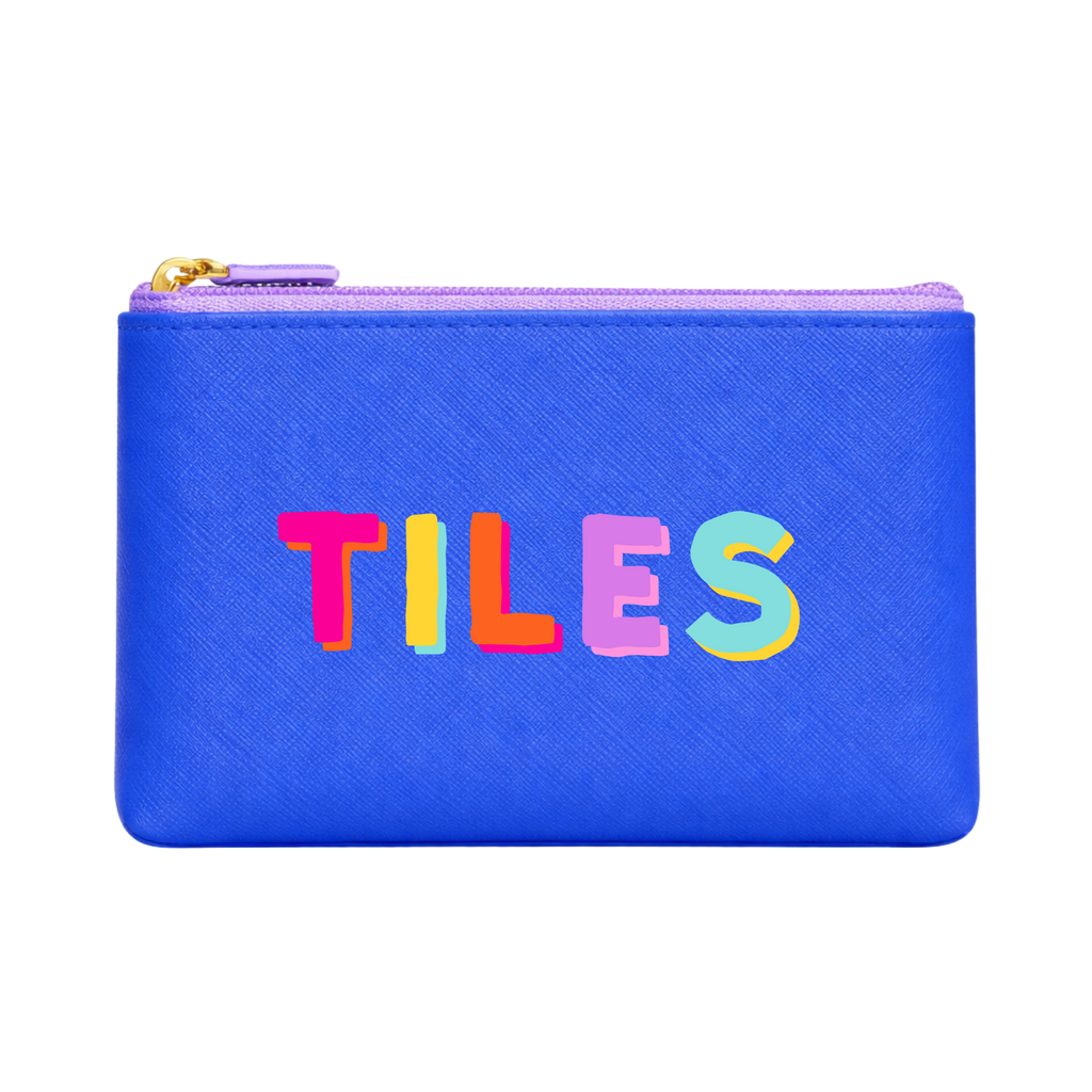 Blue Mah Jong Tile Storage Bag