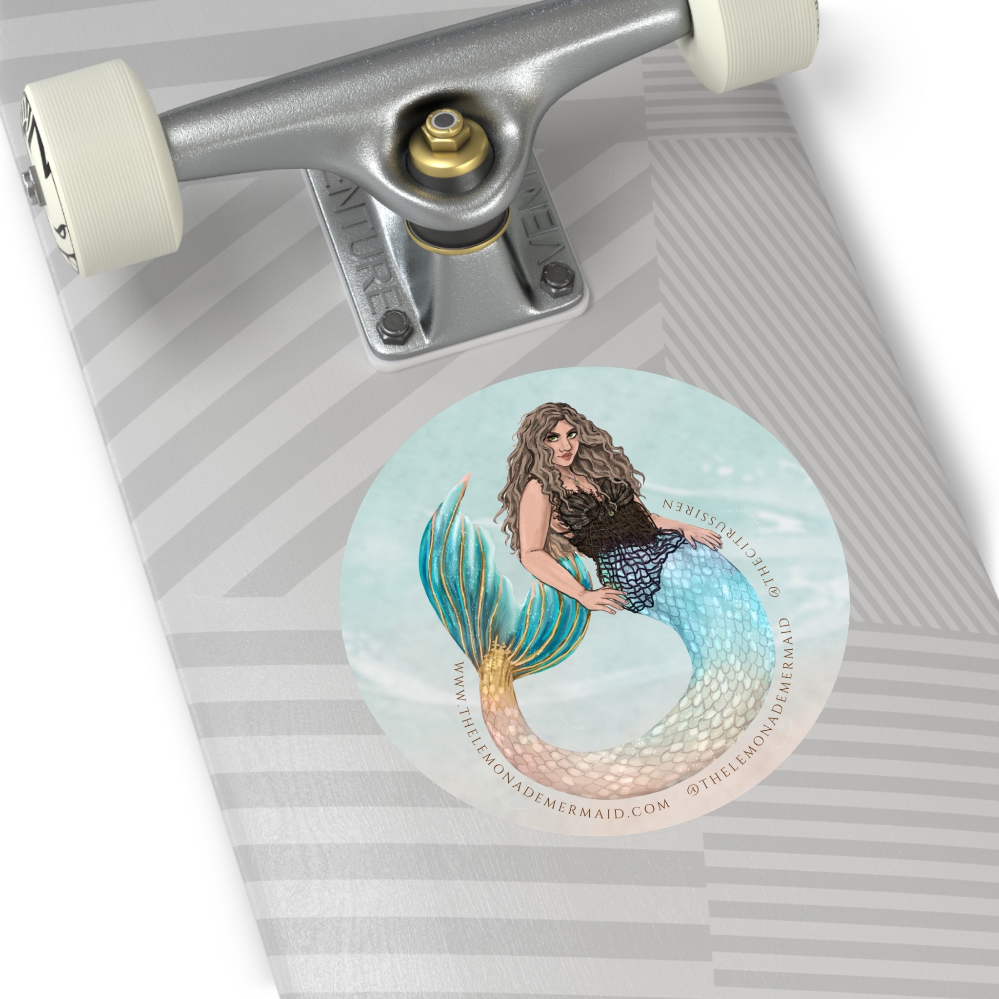 "The Lemonade Mermaid" Round Vinyl Stickers