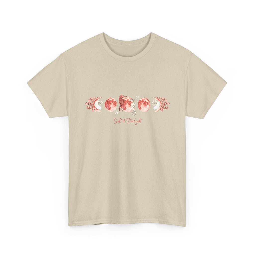 Salt & Starlight heavy cotton tee in sand, front view