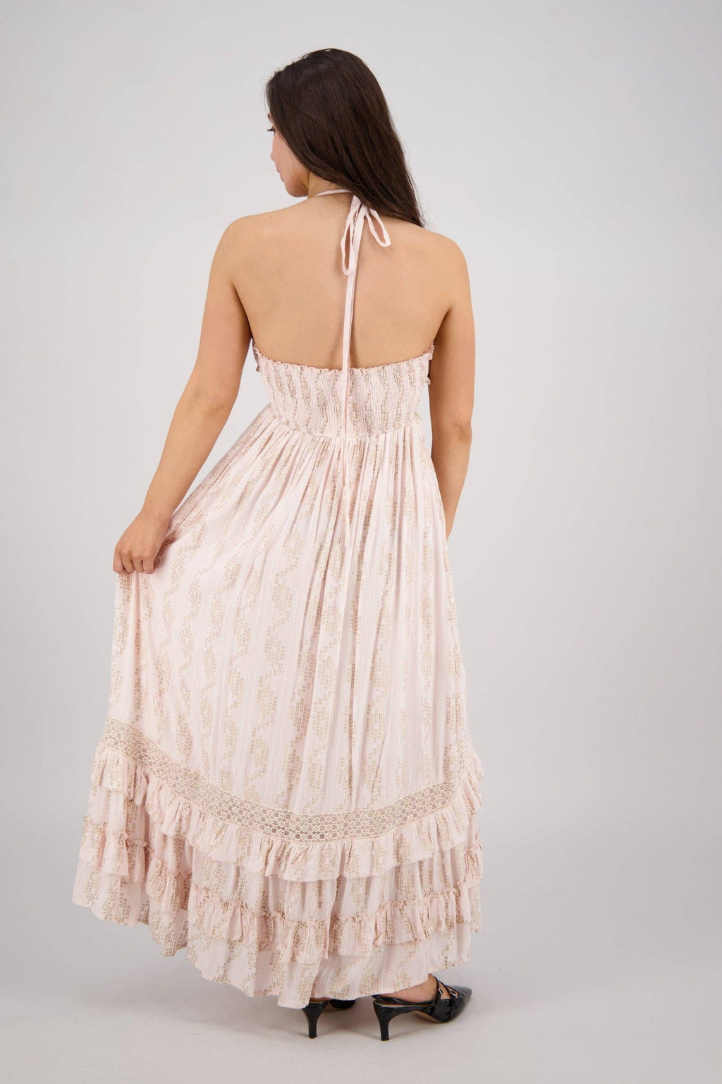 Halter Tiered Maxi Dress