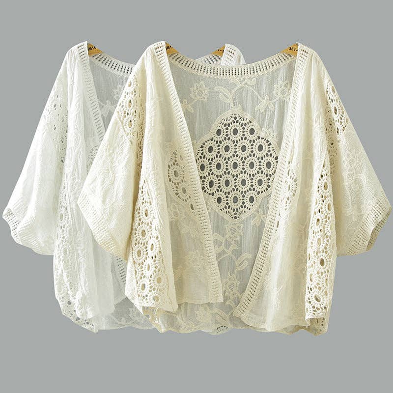 Lace Cardigan with Batwing Sleeves - Lemonade Mermaid