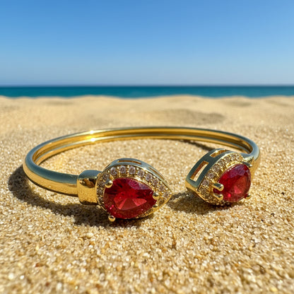 Red Bejeweled Bracelet