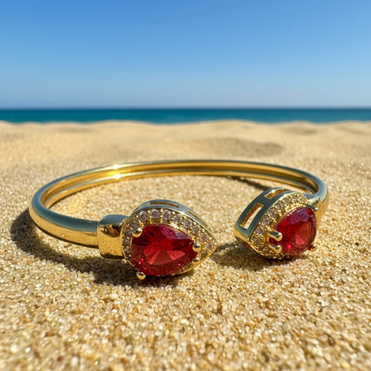Red Bejeweled Bracelet