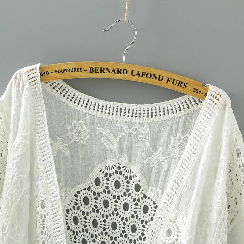 Lace Cardigan with Batwing Sleeves - Lemonade Mermaid