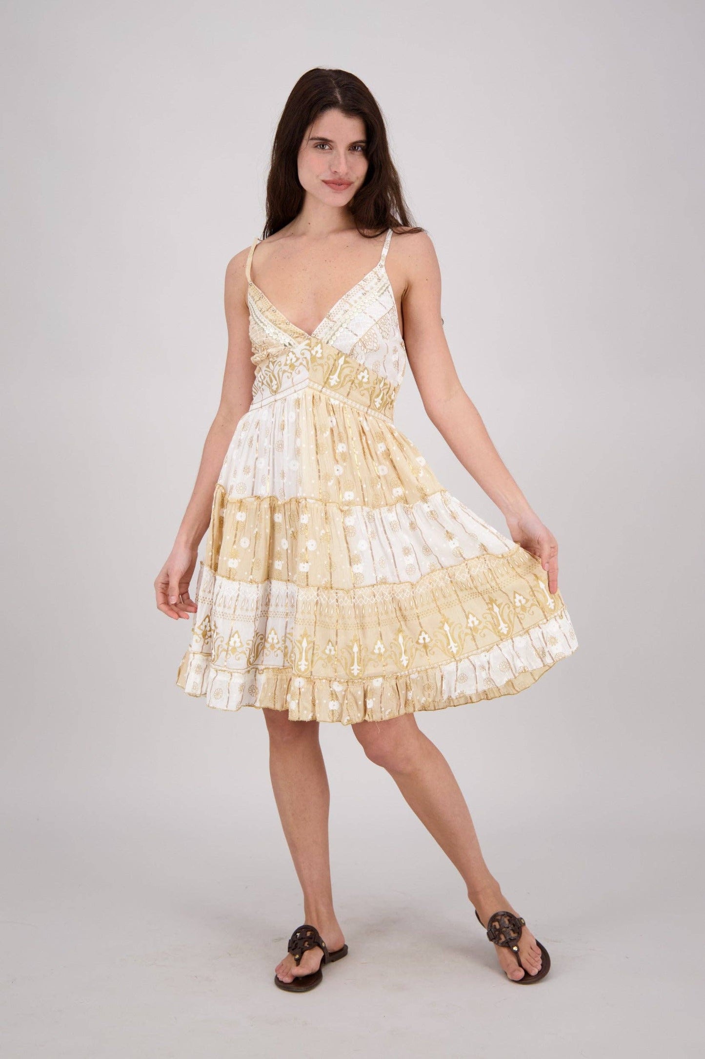 Boho Patchwork Midi Dress