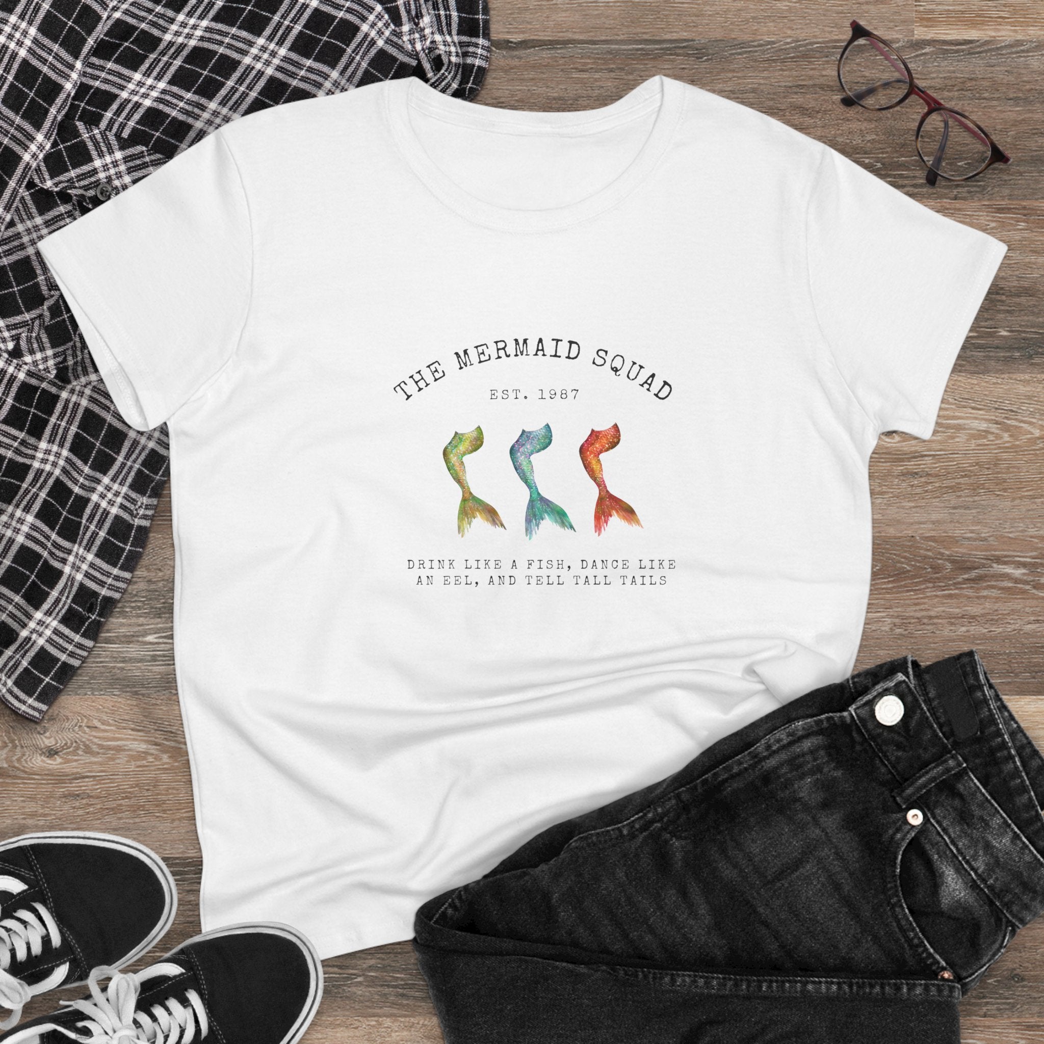 "The Mermaid Squad" Semi-Fitted Graphic Tee (2 colors)