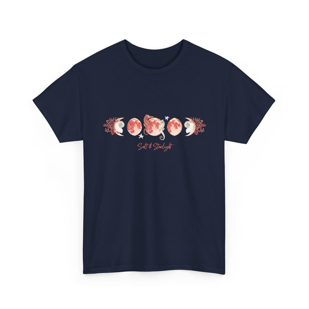 Salt & Starlight heavy cotton tee in navy, front view