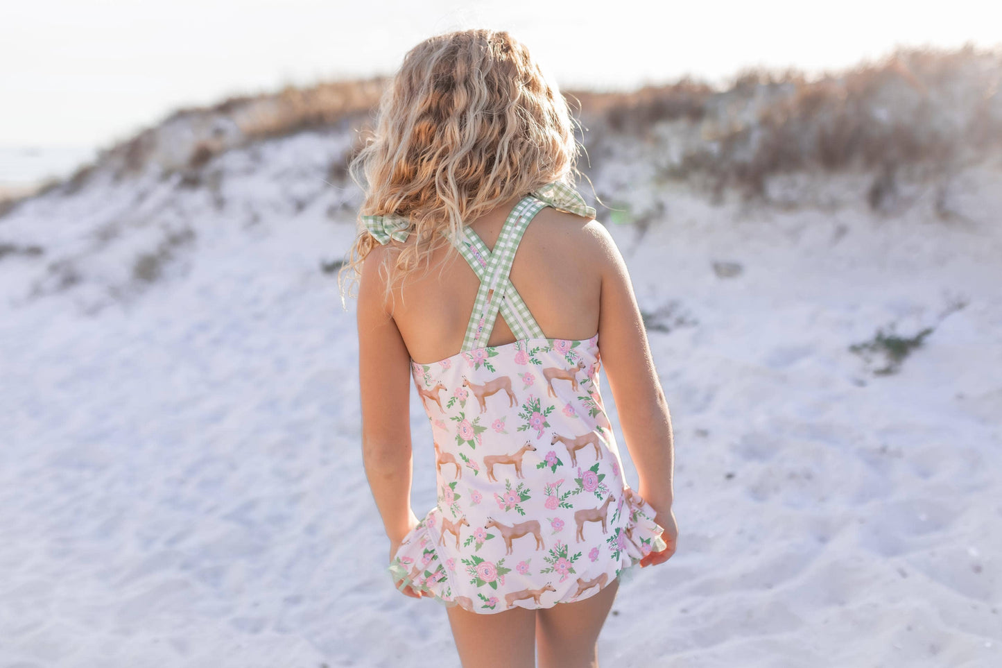 Girls' Horse Cross Back Swimsuit