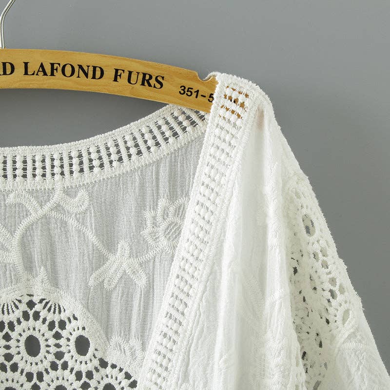 Lace Cardigan with Batwing Sleeves - Lemonade Mermaid
