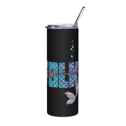 O-fish-al "Metro Merfolk" Skinny Tumbler with Reusable Straw, 20oz
