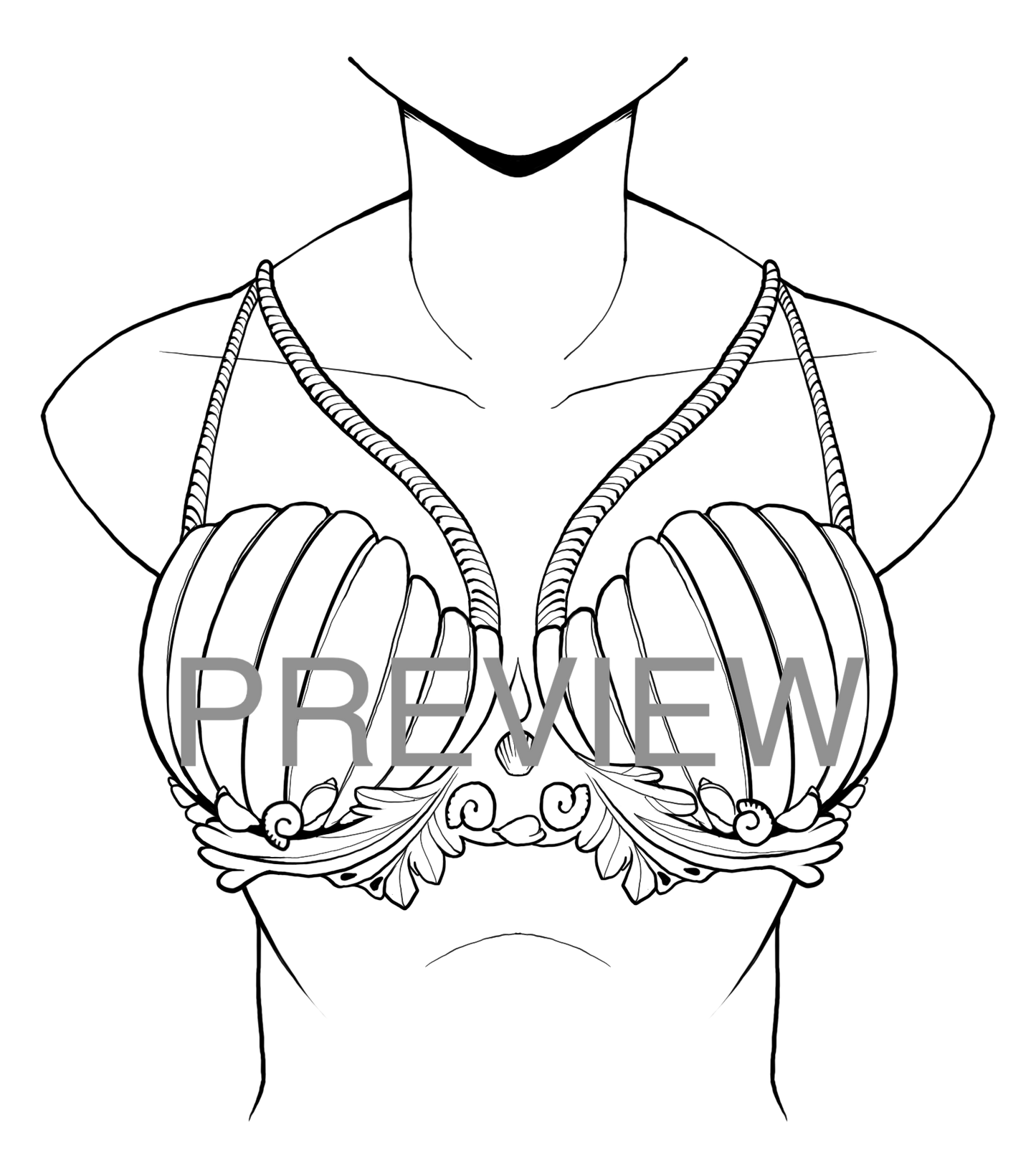 Custom Silicone Mermaid Top Mockup & Design Preview