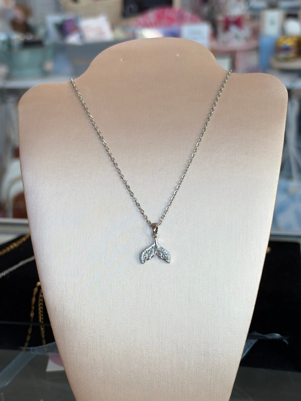 Dazzling Mermaid Tail Necklace, Cubic Zirconia (3 Colors)