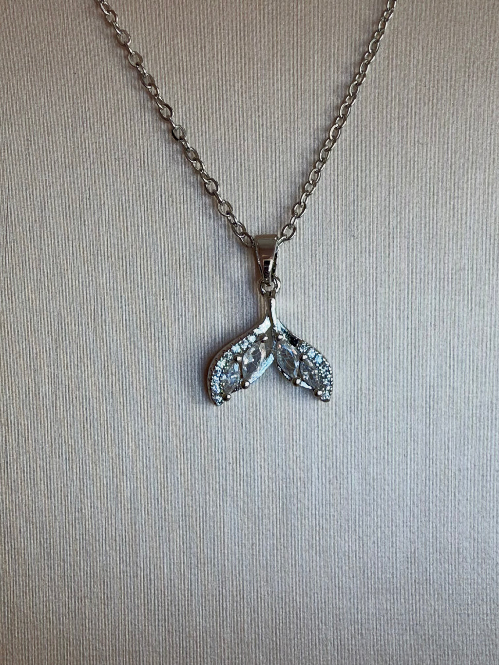 Dazzling Mermaid Tail Necklace, Cubic Zirconia (3 Colors)